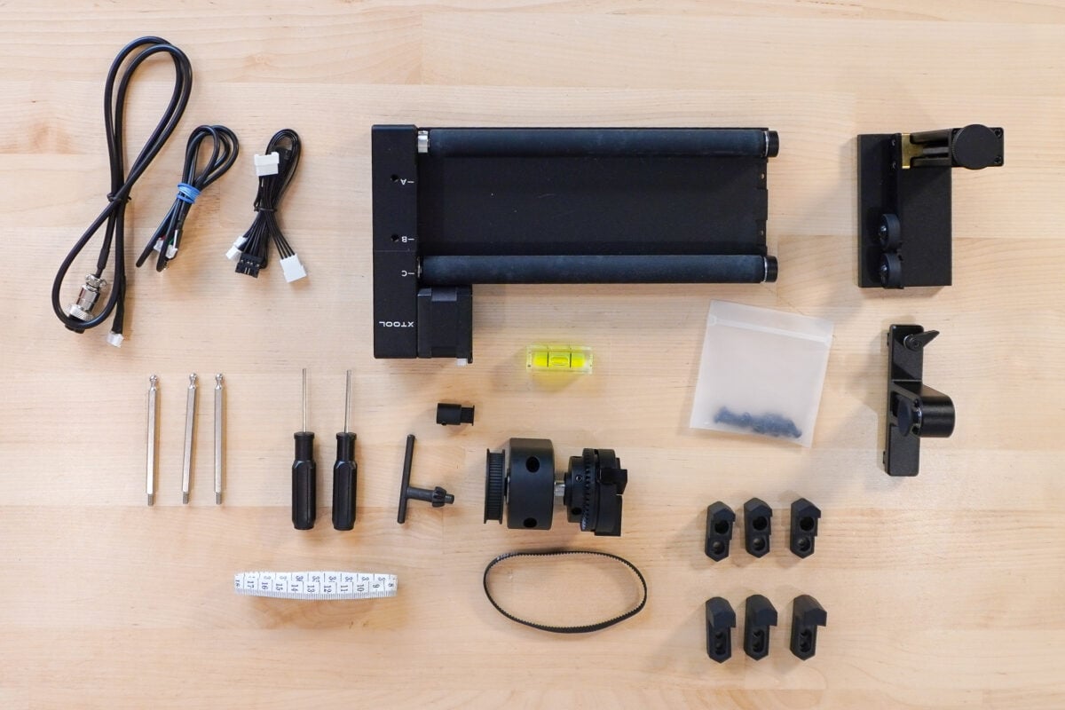 RA2 Rotary Tool parts on a table